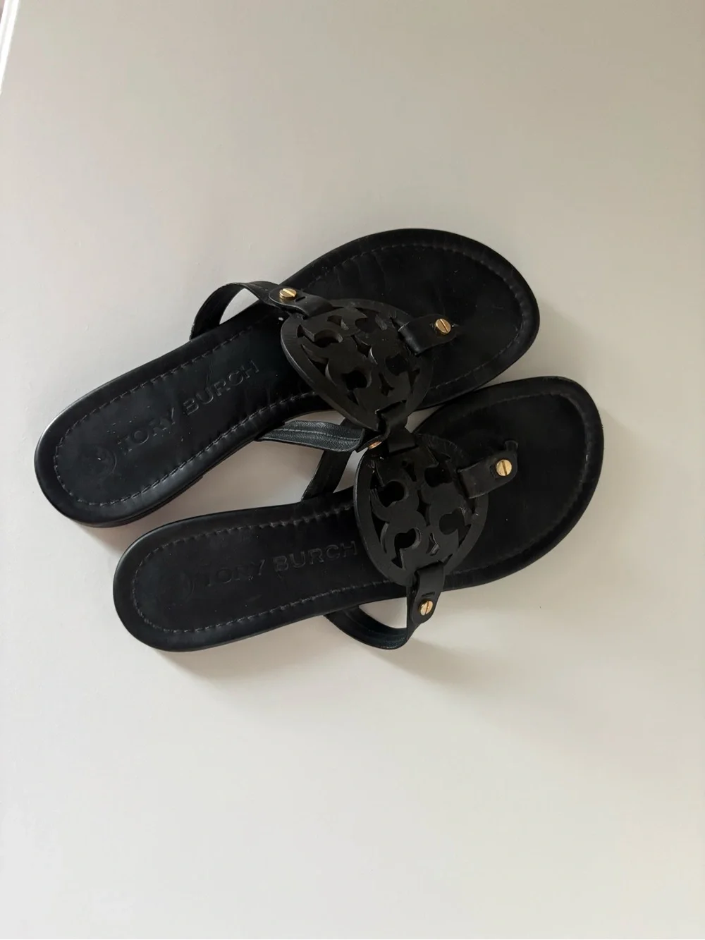 Tory Burch Black Miller Thong Sandals